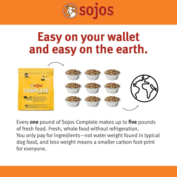 Sojos Complete Beef Recipe Freeze-Dried Adult Food For Dog