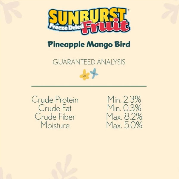 Higgins Sunburst Freeze Dried Fruit Pineapple Mango Treats For Birds 0.5 oz