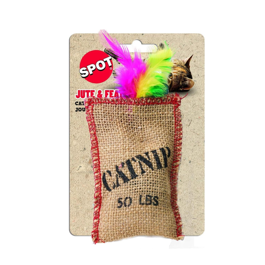 Ethical Jute & Feather Sack with Catnip Toy For Cat