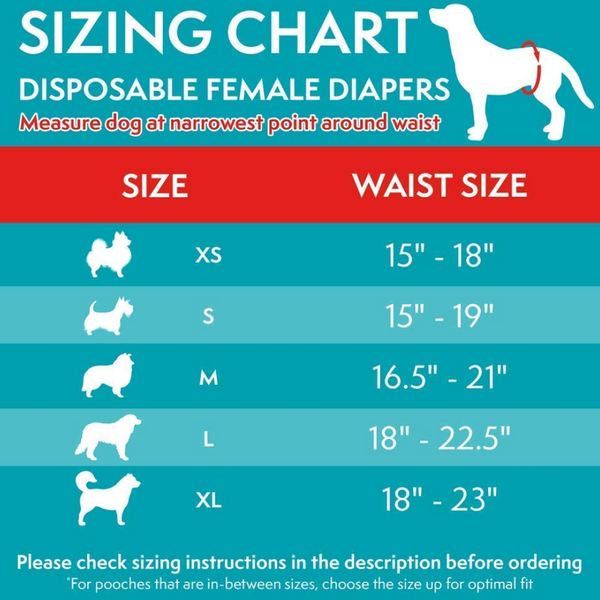 Simple Solution Disposable Femal Dog Diapers for Small Dogs (12 pack)