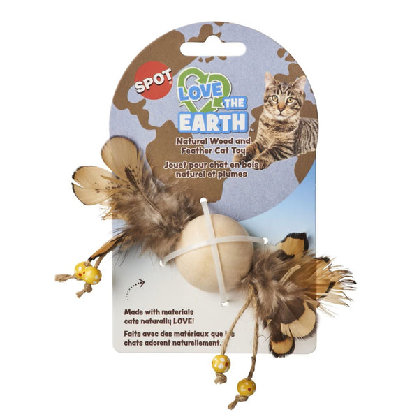 Ethical Love the Earth Wood & Feather Toy For Cat