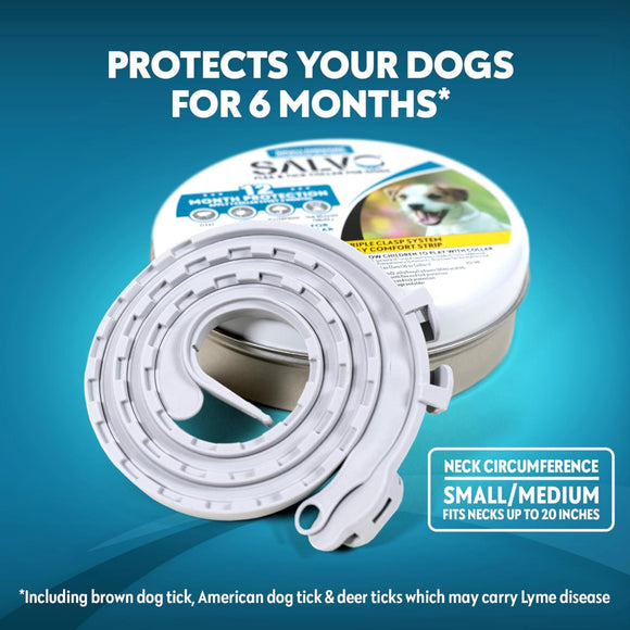 Salvo Flea and Tick Collar for Dogs - Pack of 2 for 12 Months