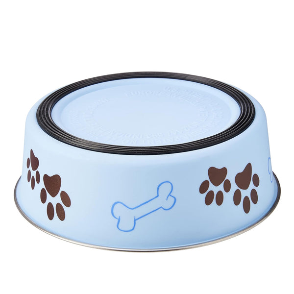 Loving Pets Classic Murano Blue Non-Skid Stainless Steel Pet Bowl