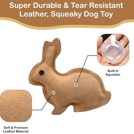 Ethical Dura-Fuse Leather Jute Rabbit (10") Toy For Dog