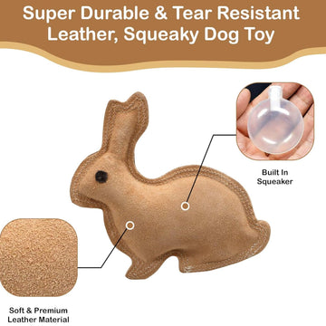 Ethical Dura-Fuse Leather Jute Rabbit (10") Toy For Dog