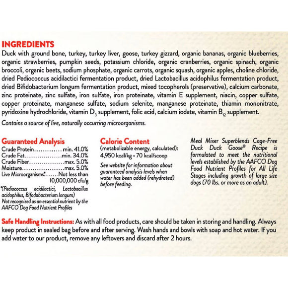 Stella & Chewy's Meal Mixer SuperBlends Duck Duck Goose Recipe Food Topper for Dogs (16 oz)