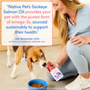 Native Pet Wild-Caught Alaskan Sockeye Salmon Oil for Dogs (8 oz)