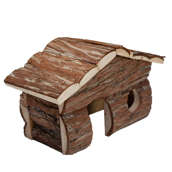 A & E Cages Nibbles Log Cabin Small Animal Hut (Medium)