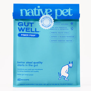 Native Pet Gutwell Power Poop, Digestion Support Supplement for Dogs (60 scoops)
