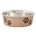 Loving Pets Metallic Champagne Non-Skid Stainless Steel Bowl For Dog & Cat