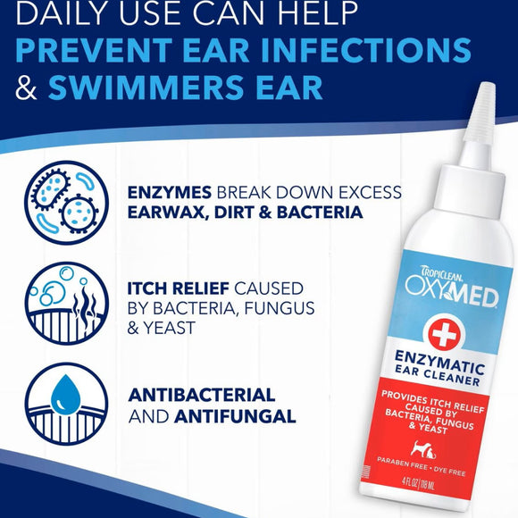 TropiClean OxyMed Enzymatic Ear Cleaner (4 oz)