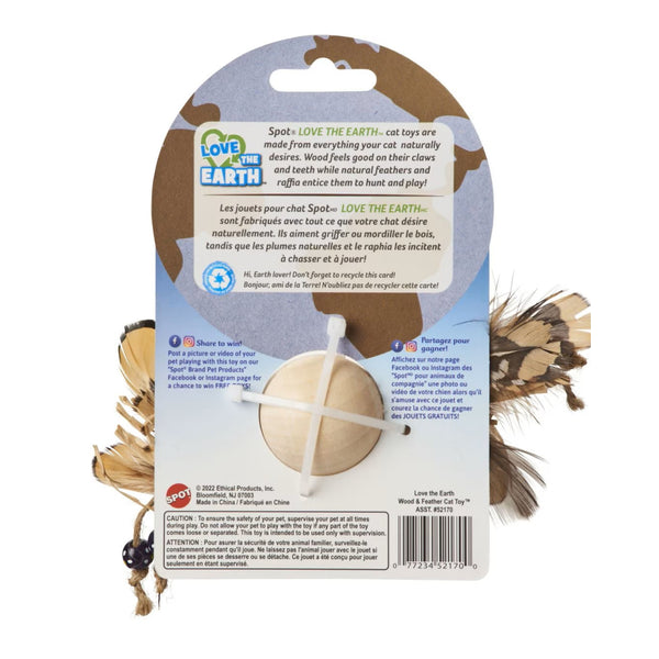 Ethical Love the Earth Wood & Feather Toy For Cat