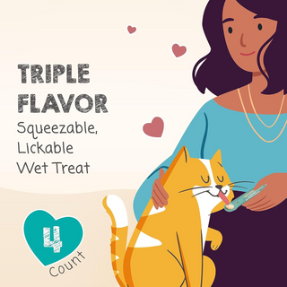 Meowee! Savory Spoonables with Duck, Beef & Rabbit Lickable Treat For Cat (4 tubes)