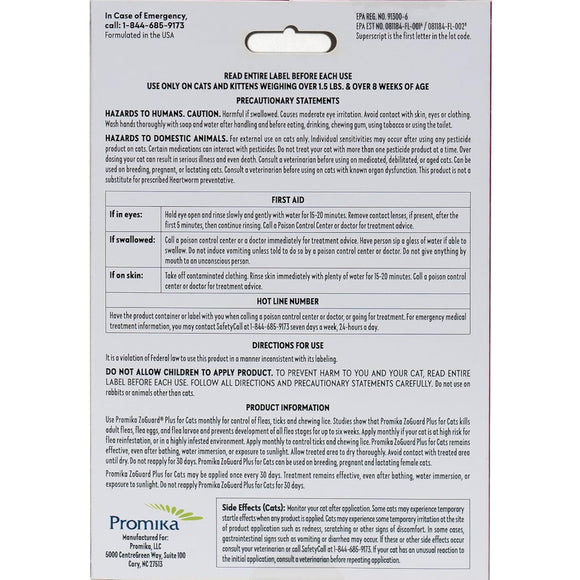 ZoGuard Plus Topical Flea & Tick Prevention for Cats Over 1.5 lbs