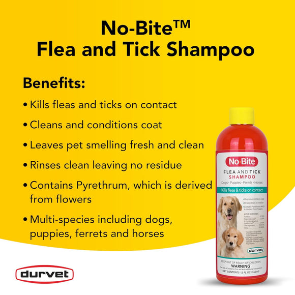 Durvet No-Bite™ Flea and Tick Shampoo for Dogs & Puppies (12 oz)