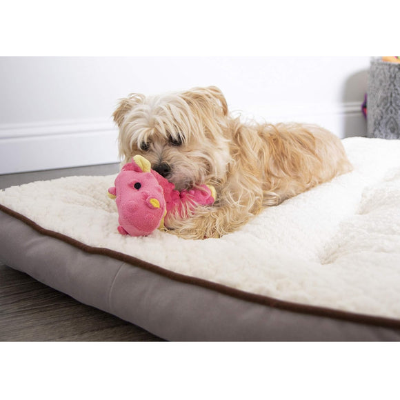 goDog Dragons with Chew Guard Technology Tough Plush Toy For Dog (Coral)