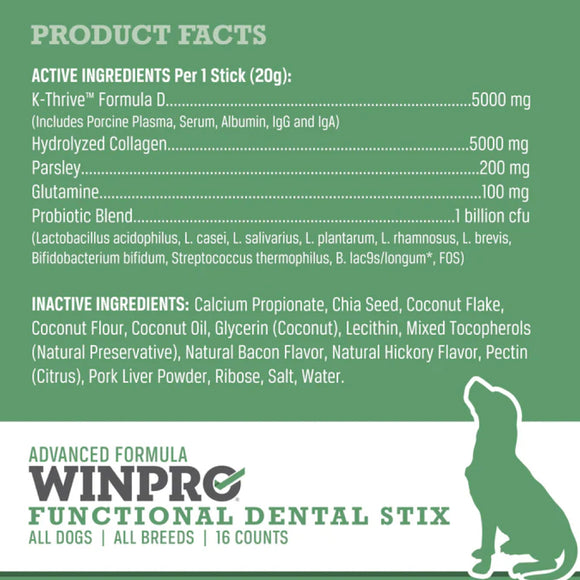 WINPRO Dog Functional Dental Stix (16 Stix)