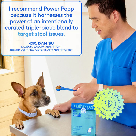 Native Pet Gutwell Power Poop, Digestion Support Supplement for Dogs (60 scoops)