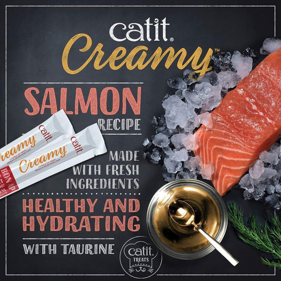 Catit Creamy Salmon Flavor Lickable Treats For Cat
