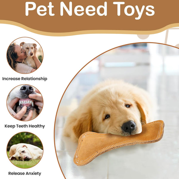 Ethical Dura-Fuse Leather Bone Toy For Dogs