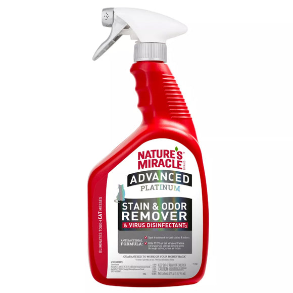 Nature's Miracle Advanced Platinum Disinfectant Stain & Odor Remover for Cats (32 oz)