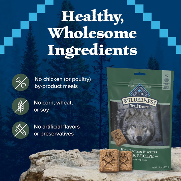 Blue Buffalo Wilderness Trail Treats Duck Biscuits for Dogs (10 oz)