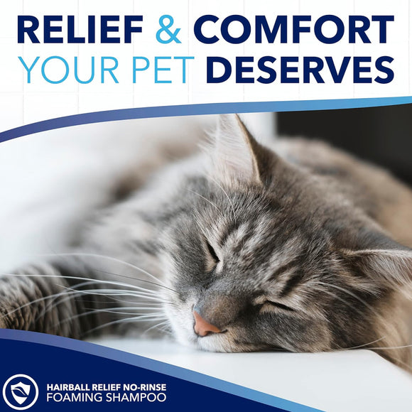 TropiClean OxyMed Hairball Relief No-Rinse Foaming Shampoo for Cats (7.4 oz)