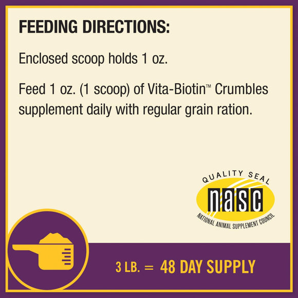 Horse Health Products Vita-Biotin Cumbles Hoof Supplement for Horses (3 lb)