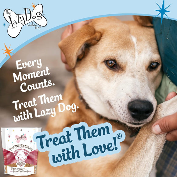 Lazy Dog Ice Cream Pie Triple Berry with Peanut Butter Treats For Dog (5 oz)