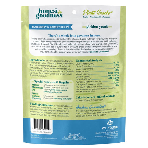 Honest To Goodness Golden Years Blueberry & Carrot Senior Care Treats For Dog (8 oz)