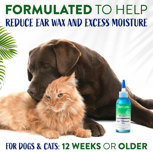 TropiClean Dual Action Ear Cleaner for Pets (4oz)