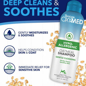 TropiClean OxyMed Hypoallergenic Oatmeal Shampoo for Dogs & Cats