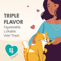 Meowee! Savory Spoonables with Salmon, Chicken & Duck Lickable Treat For Cat (4 tubes)