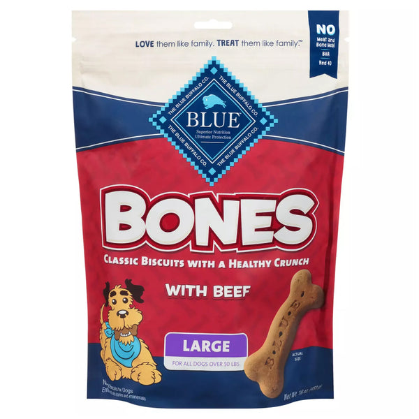 Blue Buffalo Bones Classic Assorted Flavors Biscuits For Dog (16 oz) Large