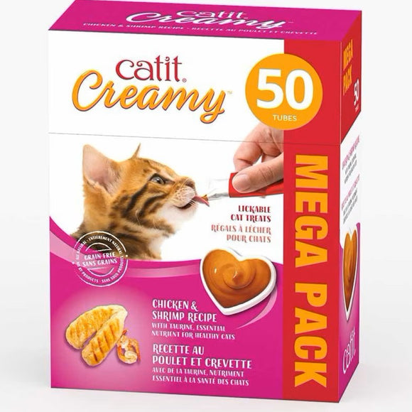 Catit Creamy Chicken & Shrimp Flavor Lickable Treats For Cat
