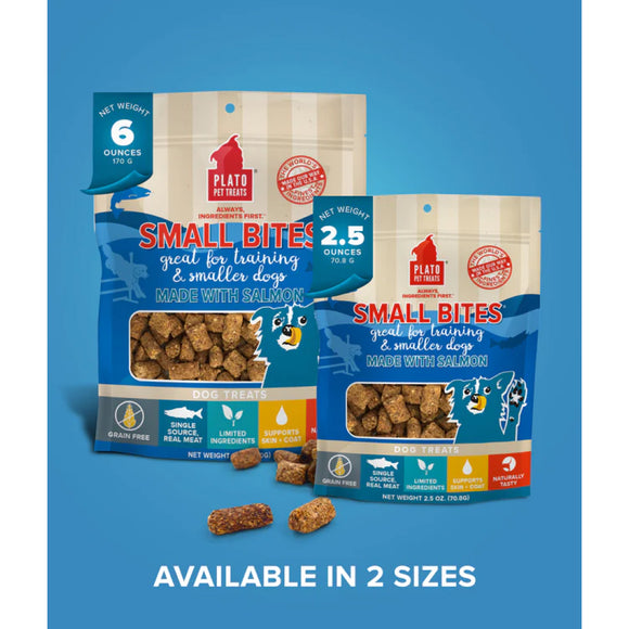 Plato Small Bites Grain-Free Salmon Treats For Dogs