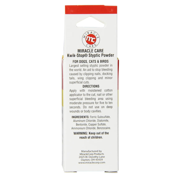 Miracle Care Kwik-Stop Styptic Powder for Dogs, Cats & Birds