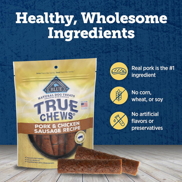 Blue Buffalo True Chews Pork & Chicken Sausage Recipe Treats For Dog (14 oz)