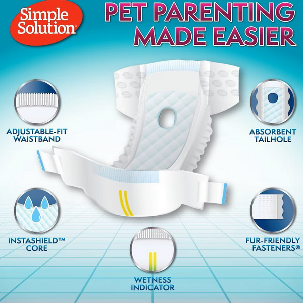 Simple Solution Disposable Female Dog Diapers (12 pack)