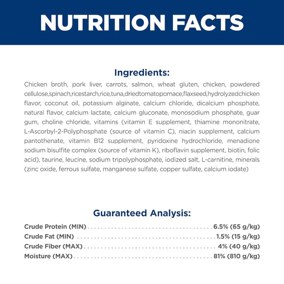 Hill's Science Diet Adult Perfect Weight Vegetables & Salmon Stew Recipe Wet Food For Cat (2.8 oz x 24 pouches)