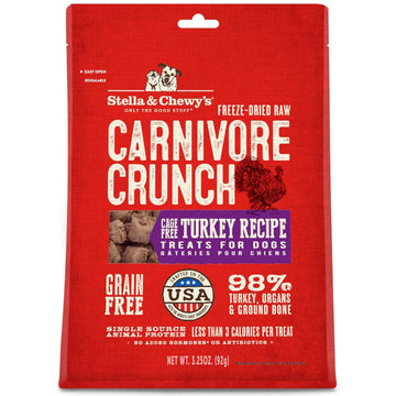Stella & Chewy's Carnivore Crunch Cage-Free Turkey Recipe Freeze-Dried Raw Treats For Dog (3.25 oz)