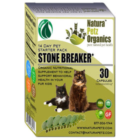 Natura Petz Organics Stone Breaker Starter Pack Organic Support for Bladder Stones & Kidney Stones (30 count) Turkey Flavoring for Cats