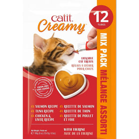 Catit Creamy Assorted Flavor Lickable Treats For Cat (12 tubes)