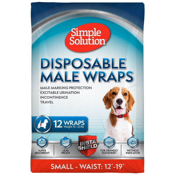 Simple Solution Disposable Male Dog Wraps (12 pack)