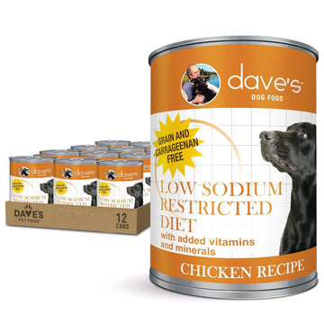 Dave's Pet Food Restricted Diet Sodium Chicken Recipe Wet Dog Food (13.2 oz, case of 12 cans)
