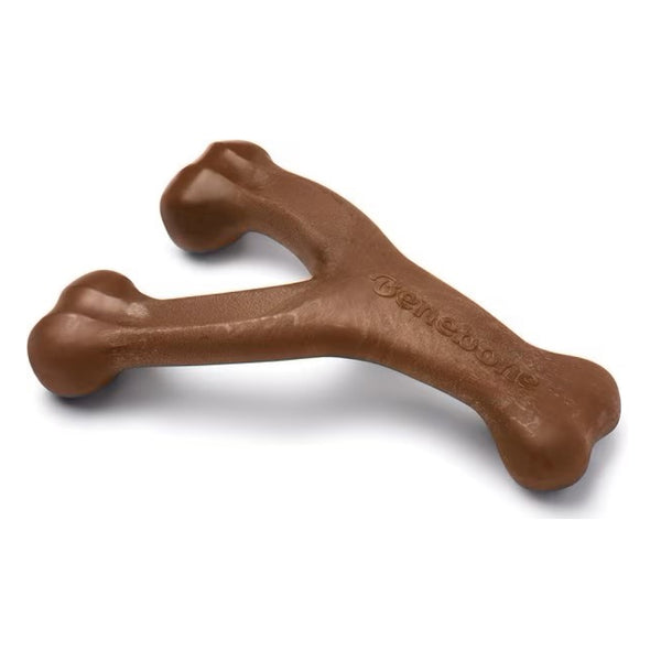 Benebone Peanut Butter Flavor Wishbone Durable Chew Toy for Dogs