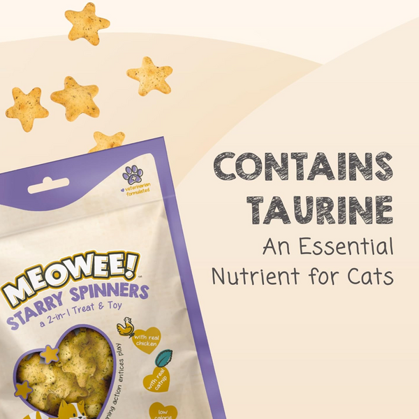 Meowee! Starry Spinners Chicken & Catnip Crunchy 2-in-1 Treat & Toy for Cats (1.25 oz)