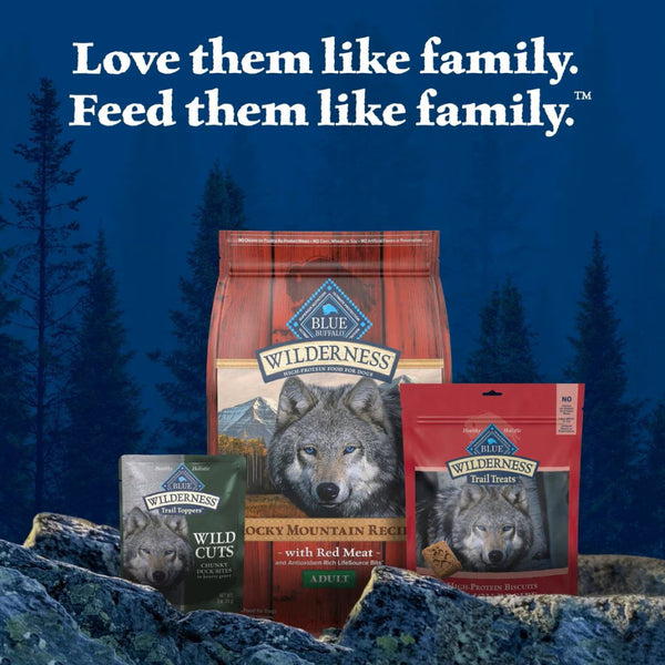 Blue Buffalo Wilderness Trail Toppers Wild Cuts Chunky Duck Bites in Hearty Gravy Wet Food Topper For Dog(3 oz x 24 pouches)