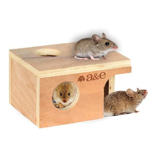 A & E Cages Small Animal Wooden Hut For Mouse