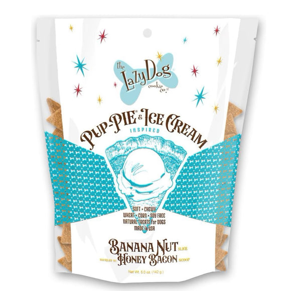 Lazy Dog Ice Cream Pie Banana Nut with Honey & Bacon Treats For Dog (5 oz)